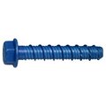 Midwest Fastener Masonry Screw, 1/2" Dia., Hex, 3 in L, Steel Blue Ruspert, 25 PK 55015